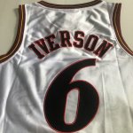 Maillot de Basket #6 Iverson Philadelphia 76ers 2002 authentique Blanc